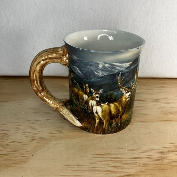 Wild Wings Mule Deer The Last Crossing Sculpted Mug by Rosemary Millette - Picture 6 of 11